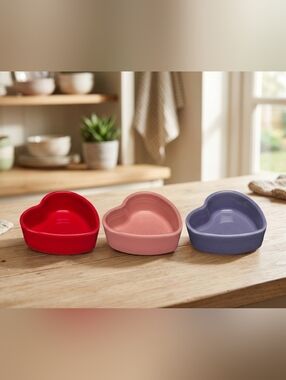 FIESTA 3 PIECE SET HEART RAMEKINS